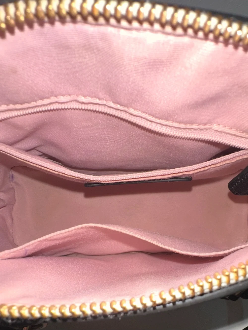 Coach Pink Floral Dome Satchel with Black Trim and Gold Hardware